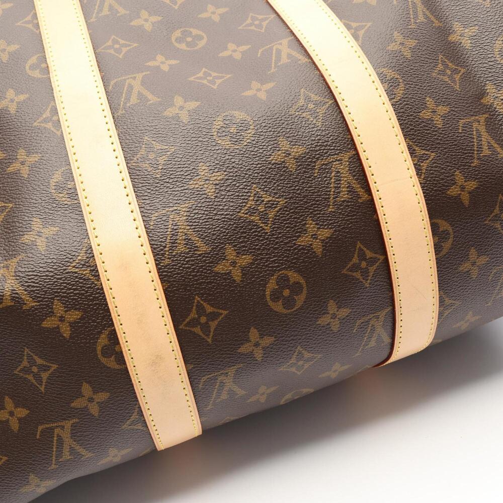 LOUIS VUITTON Authentic Brown Monogram Leather Keepall 50 Boston Bag - Picture 9 of 9